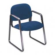 HON 4008 Guest Chair (Blue Fabric/Black Sled Base)